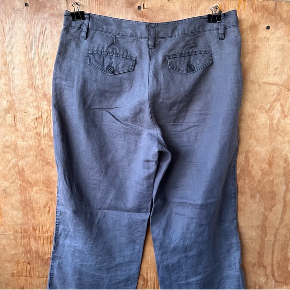Sandro Wide Leg Linen Sailor Pants Charcoal Gray Utility Baggy Pant - Picture 4 of 10